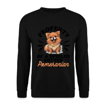 Poméranie Pom Dog Pom-Pom - Propriété d’un - Sweat-shirt Unisexe - noir - Devant - Alina (178cm) & Michal (187cm)