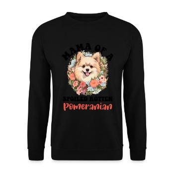 Pomeranian Pom Dog Pom-Pom - Mama of a Spoiled - Unisex Pullover - Schwarz - Vorne - Alina (178cm) & Michal (187cm)
