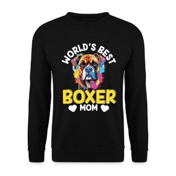 Boxer Dog Breed Pet - Meilleure maman Boxer du monde - Sweat-shirt Unisexe - noir - Devant - Alina (178cm) & Michal (187cm)