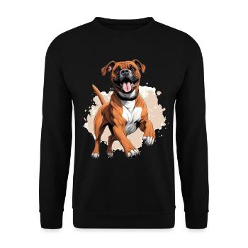 Boxer Dog Breed Pet - Cute Graphic - Unisex Sweatshirt - black - Front - Alina (178cm) & Michal (187cm)