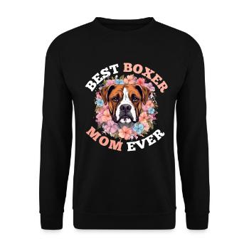 Boxer Dog Breed Pet - Meilleure maman Boxer de tous les temps - Sweat-shirt Unisexe - noir - Devant - Alina (178cm) & Michal (187cm)