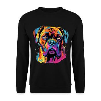 Boxer Dog Breed Pet - Pop Art Colorful - Unisex Sweatshirt - black - Front - Alina (178cm) & Michal (187cm)