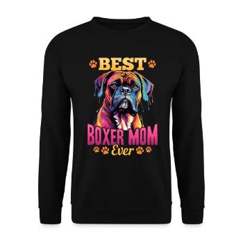 Boxer Dog Breed Pet - Meilleure maman Boxer de tous les temps - Sweat-shirt Unisexe - noir - Devant - Alina (178cm) & Michal (187cm)