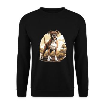 Boxer Dog Breed Pet - Cute Graphic - Unisex Sweatshirt - black - Front - Alina (178cm) & Michal (187cm)