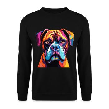 Boxer Dog Breed Pet - Pop Art Colorful - Unisex Sweatshirt - black - Front - Alina (178cm) & Michal (187cm)