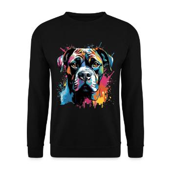 Boxer Dog Breed Pet - Pop Art Colorful - Unisex Sweatshirt - black - Front - Alina (178cm) & Michal (187cm)