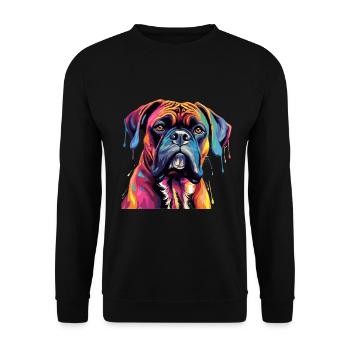 Boxer Dog Breed Pet - Pop Art Colorful - Unisex Sweatshirt - black - Front - Alina (178cm) & Michal (187cm)