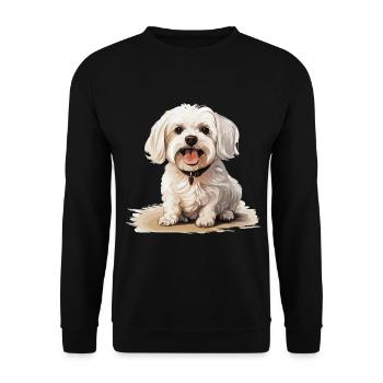 Maltese Dog Breed Pet Cute Graphic - Unisex Pullover - Schwarz - Vorne - Alina (178cm) & Michal (187cm)