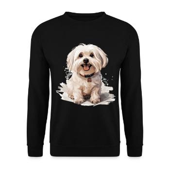 Maltese Dog Breed Pet Cute Graphic - Unisex Pullover - Schwarz - Vorne - Alina (178cm) & Michal (187cm)