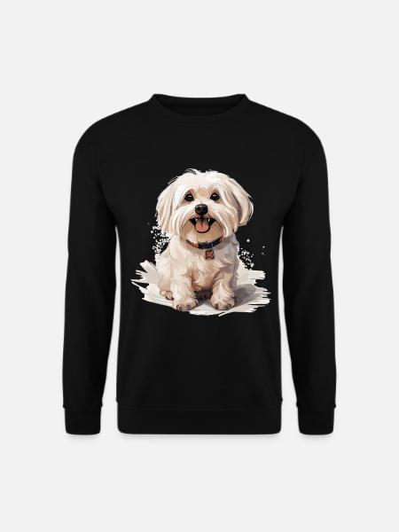 Chien maltais de race animal mignon graphique - Sweat-shirt Unisexe - noir