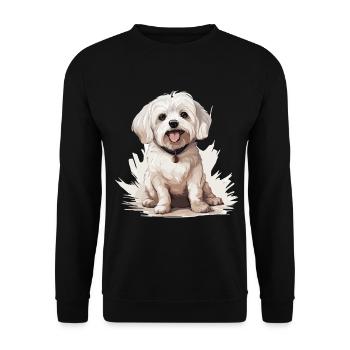 Maltese Dog Breed Pet Cute Graphic - Unisex Pullover - Schwarz - Vorne - Alina (178cm) & Michal (187cm)