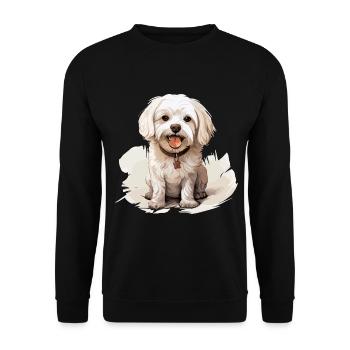 Maltese Dog Breed Pet Cute Graphic - Unisex Pullover - Schwarz - Vorne - Alina (178cm) & Michal (187cm)