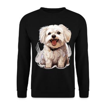 Maltese Dog Breed Pet Cute Graphic - Unisex Pullover - Schwarz - Vorne - Alina (178cm) & Michal (187cm)