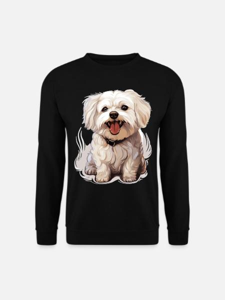 Chien maltais de race animal mignon graphique - Sweat-shirt Unisexe - noir