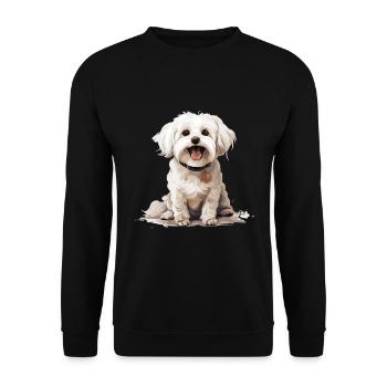 Maltese Dog Breed Pet Cute Graphic - Unisex Pullover - Schwarz - Vorne - Alina (178cm) & Michal (187cm)