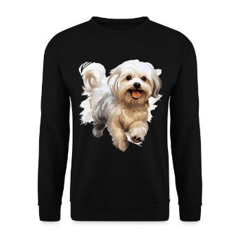 Maltese Dog Breed Pet Cute Graphic - Unisex Pullover - Schwarz - Vorne - Alina (178cm) & Michal (187cm)