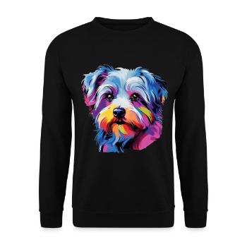 Morkie Dog Breed Pet Colorful Pop Art - Unisex Sweatshirt - black - Front - Alina (178cm) & Michal (187cm)