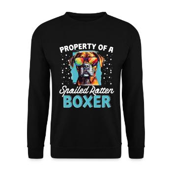 Boxer Dog Breed Pet - Property of a spoiled - Unisex Sweatshirt - black - Front - Alina (178cm) & Michal (187cm)