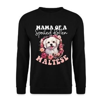 Maltese Dog Breed Pet Cute Graphic with Sunglasses - Unisex Sweatshirt - black - Front - Alina (178cm) & Michal (187cm)