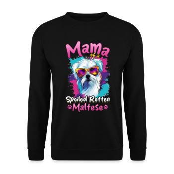 Maltese Dog Breed Pet Mama of a Spoiled Rotten - Unisex Sweatshirt - black - Front - Alina (178cm) & Michal (187cm)