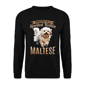 Maltese Dog Breed Pet Property of a spoiled - Unisex Sweatshirt - black - Front - Alina (178cm) & Michal (187cm)