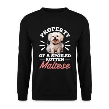 Maltese Dog Breed Pet Property of a spoiled - Unisex Sweatshirt - black - Front - Alina (178cm) & Michal (187cm)
