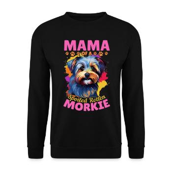 Morkie Dog Breed Pet Mama of a Spoiled Rotten - Unisex Sweatshirt - black - Front - Alina (178cm) & Michal (187cm)