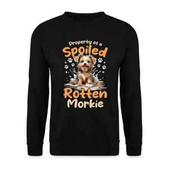 Morkie Dog Breed Pet Property of a spoiled rotten - Unisex Sweatshirt - black - Front - Alina (178cm) & Michal (187cm)