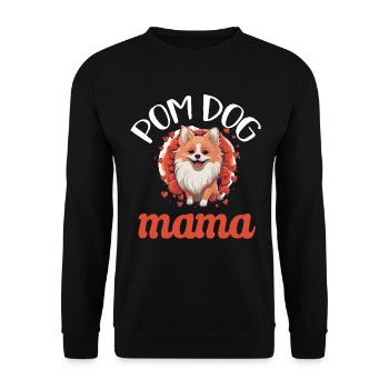 Poméranie Pom Dog Pom-Pom - Pom Dog Mama - Sweat-shirt Unisexe - noir - Devant - Alina (178cm) & Michal (187cm)