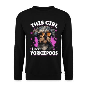Yorkiepoo chien race animal de compagnie cette fille aime Yorkiepoos - Sweat-shirt Unisexe - noir - Devant - Alina (178cm) & Michal (187cm)