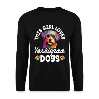 Yorkiepoo chien race animal de compagnie cette fille aime Yorkiepoos - Sweat-shirt Unisexe - noir - Devant - Alina (178cm) & Michal (187cm)
