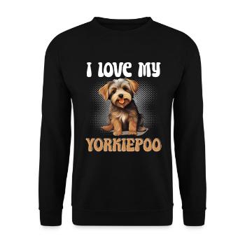 Yorkiepoo chien race animal de compagnie j’aime mon Yorkiepoo - Sweat-shirt Unisexe - noir - Devant - Alina (178cm) & Michal (187cm)