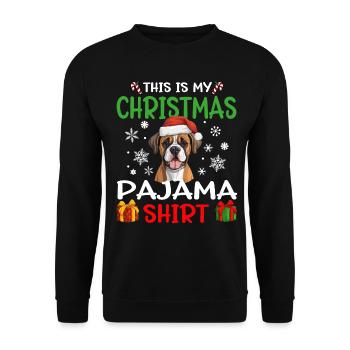 Boxer chien Noël pyjama joyeux Noël - Sweat-shirt Unisexe - noir - Devant - Alina (178cm) & Michal (187cm)