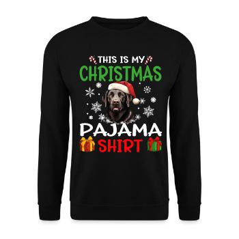 Labrador Retriever chien Noël pyjama joyeux Noël - Sweat-shirt Unisexe - noir - Devant - Alina (178cm) & Michal (187cm)