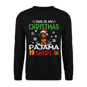Teckel Wiener chien Noël pyjama joyeux Noël - Sweat-shirt Unisexe - noir - Devant - Alina (178cm) & Michal (187cm)