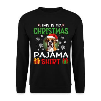Boxer chien Noël pyjama joyeux Noël - Sweat-shirt Unisexe - noir - Devant - Alina (178cm) & Michal (187cm)