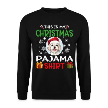 Pyjama de Noël pour chien maltais Joyeux Noël - Sweat-shirt Unisexe - noir - Devant - Alina (178cm) & Michal (187cm)