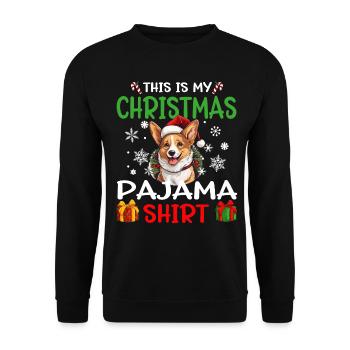 Welsh Corgi Pembroke Dog Christmas Pajama - Unisex Pullover - Schwarz - Vorne - Alina (178cm) & Michal (187cm)