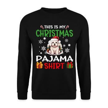 Pyjama de Noël pour chien maltais Joyeux Noël - Sweat-shirt Unisexe - noir - Devant - Alina (178cm) & Michal (187cm)