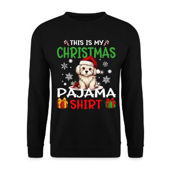 Pyjama de Noël pour chien maltais Joyeux Noël - Sweat-shirt Unisexe - noir - Devant - Alina (178cm) & Michal (187cm)