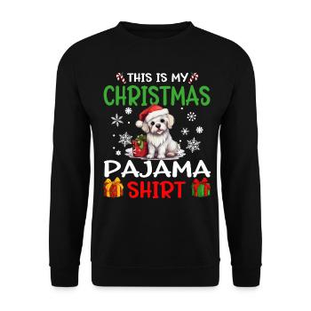 Pyjama de Noël pour chien maltais Joyeux Noël - Sweat-shirt Unisexe - noir - Devant - Alina (178cm) & Michal (187cm)