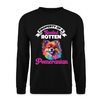 Pom Dog Pom-Pom - Property of a spoiled rotten - Unisex Pullover - Schwarz - Vorne - Alina (178cm) & Michal (187cm)