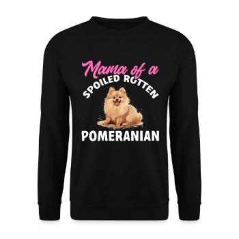 Pom Dog Pom-Pom - Mama of a Spoiled Rotten - Unisex Pullover - Schwarz - Vorne - Alina (178cm) & Michal (187cm)