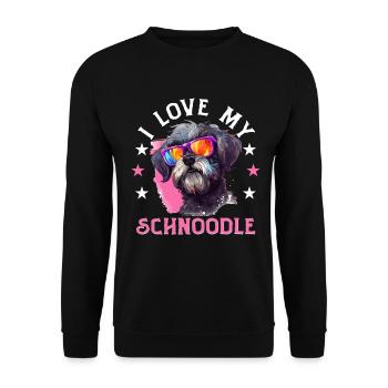 Snoodle chien race animal de compagnie j’aime mon schnoodle - Sweat-shirt Unisexe - noir - Devant - Alina (178cm) & Michal (187cm)