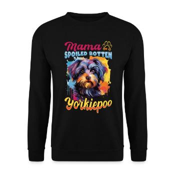 Dog Breed Pet Mama of a Spoiled Rotten Yorkiepoo - Unisex Sweatshirt - black - Front - Alina (178cm) & Michal (187cm)