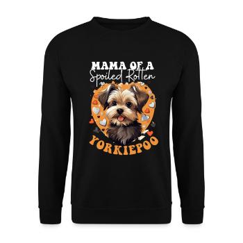 Dog Breed Pet Mama of a Spoiled Rotten Yorkiepoo - Unisex Sweatshirt - black - Front - Alina (178cm) & Michal (187cm)