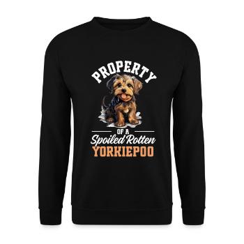 Dog Breed Property of a spoiled rotten Yorkiepoo - Unisex Sweatshirt - black - Front - Alina (178cm) & Michal (187cm)