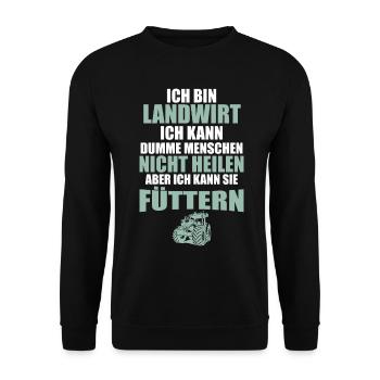Ich bin Landwirt Landwirtschaft Landwirt Traktor - Unisex Pullover - Schwarz - Vorne - Alina (178cm) & Michal (187cm)