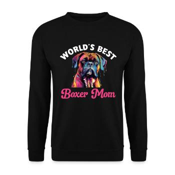 Boxer Dog Breed Pet - Meilleure maman Boxer du monde - Sweat-shirt Unisexe - noir - Devant - Alina (178cm) & Michal (187cm)