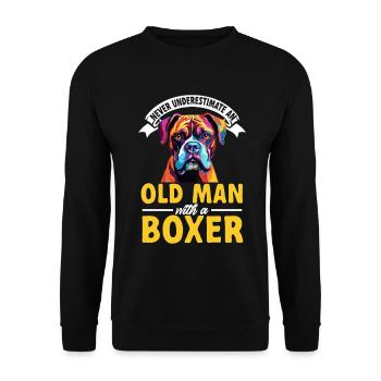Boxer Dog Race Pet - Ne sous-estimez jamais un - Sweat-shirt Unisexe - noir - Devant - Alina (178cm) & Michal (187cm)
